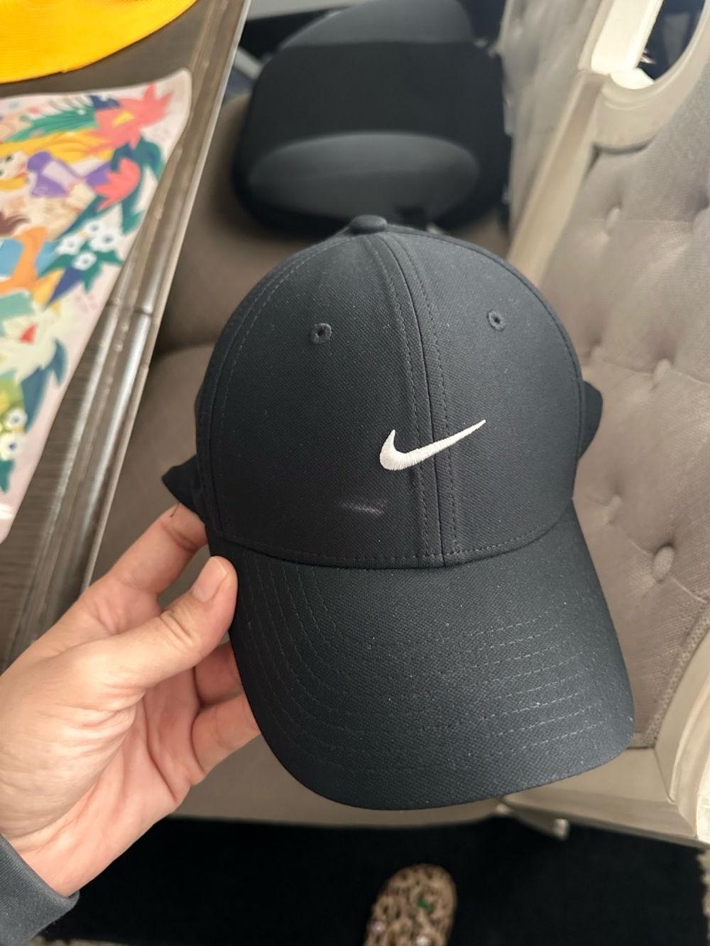Nike Black Hat with White Swoosh